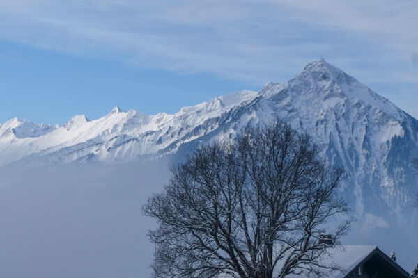 Beatenberg und die verschneiten Berner Alpen