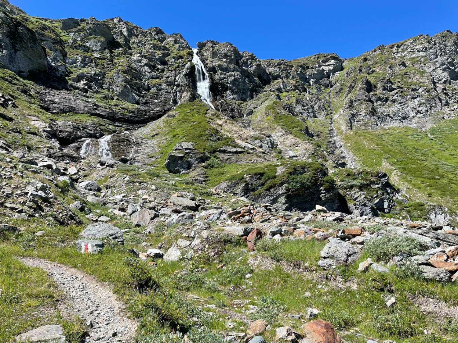 Der Wasserfall des Ritzibachs von Wysse Bode aus. Bild: Rémy Kappeler