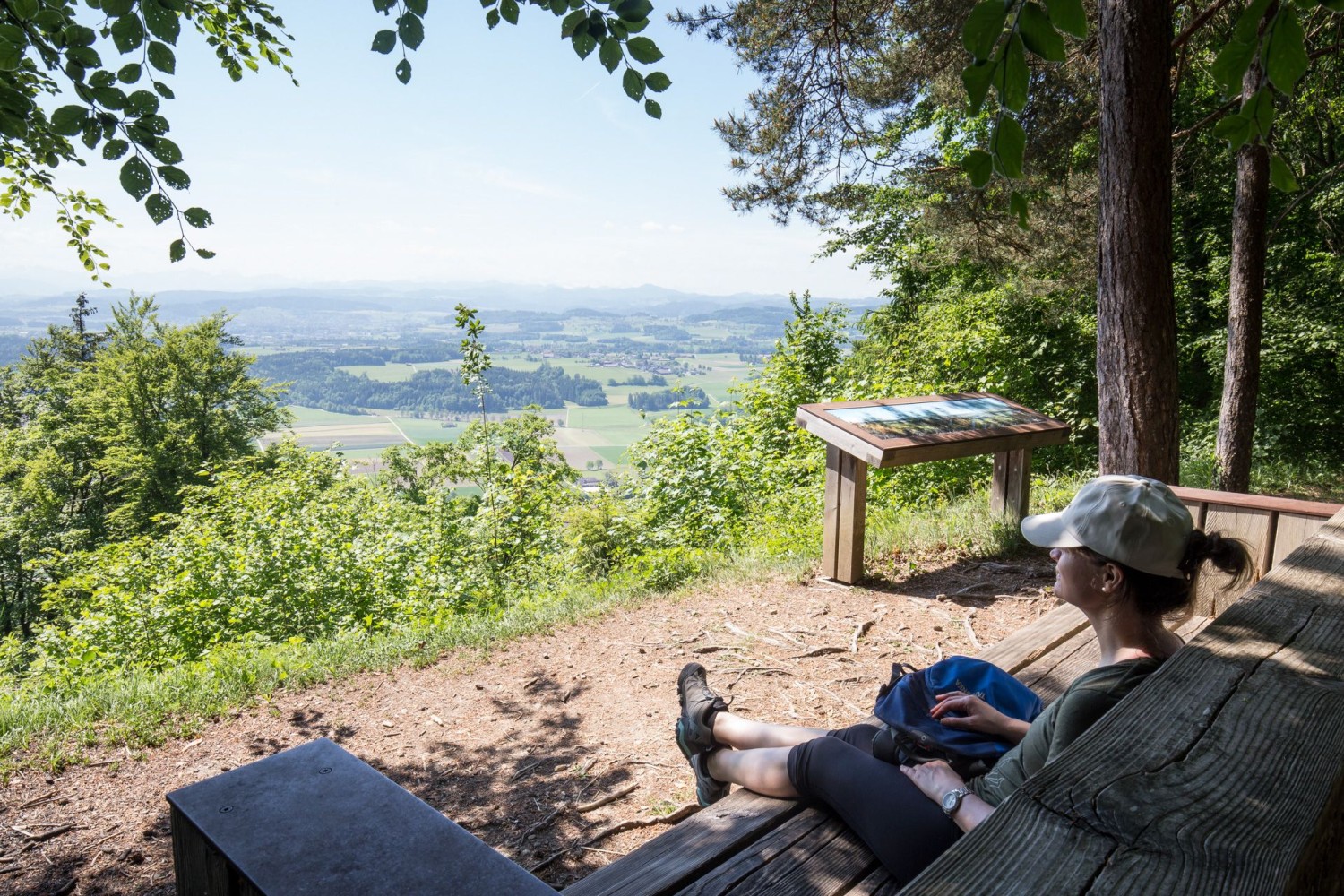 Die wohl grösste Thurgauer Sitzbank auf dem waldigen Imebärg, mit schönster Aussicht.