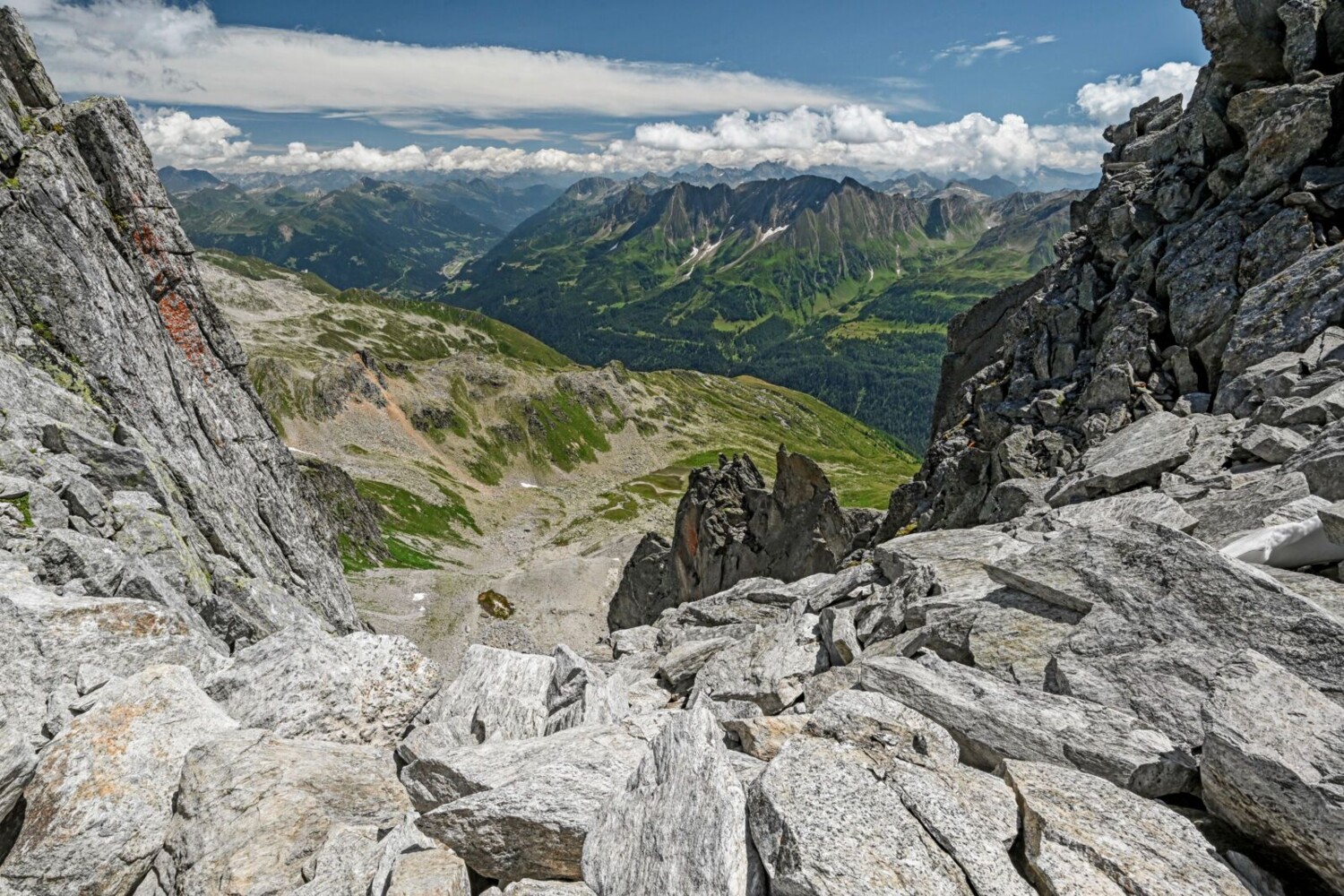 Die kontinentale Wasserscheide in Uri