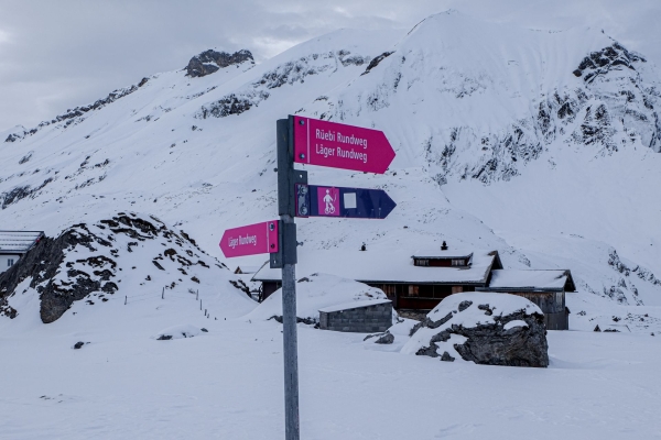 Une boucle par un haut-plateau enneigé