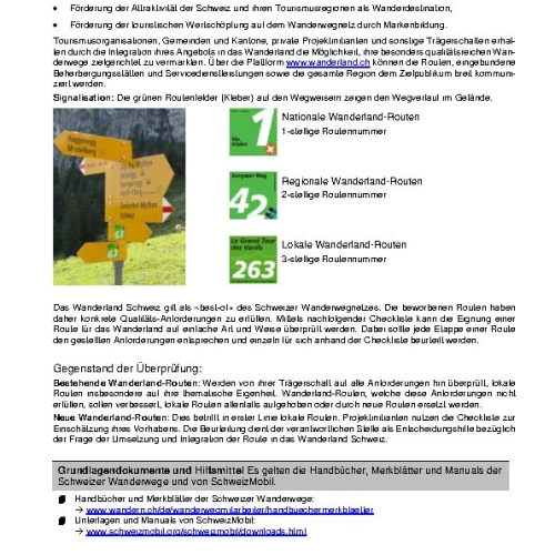 Checkliste Wanderland Routen