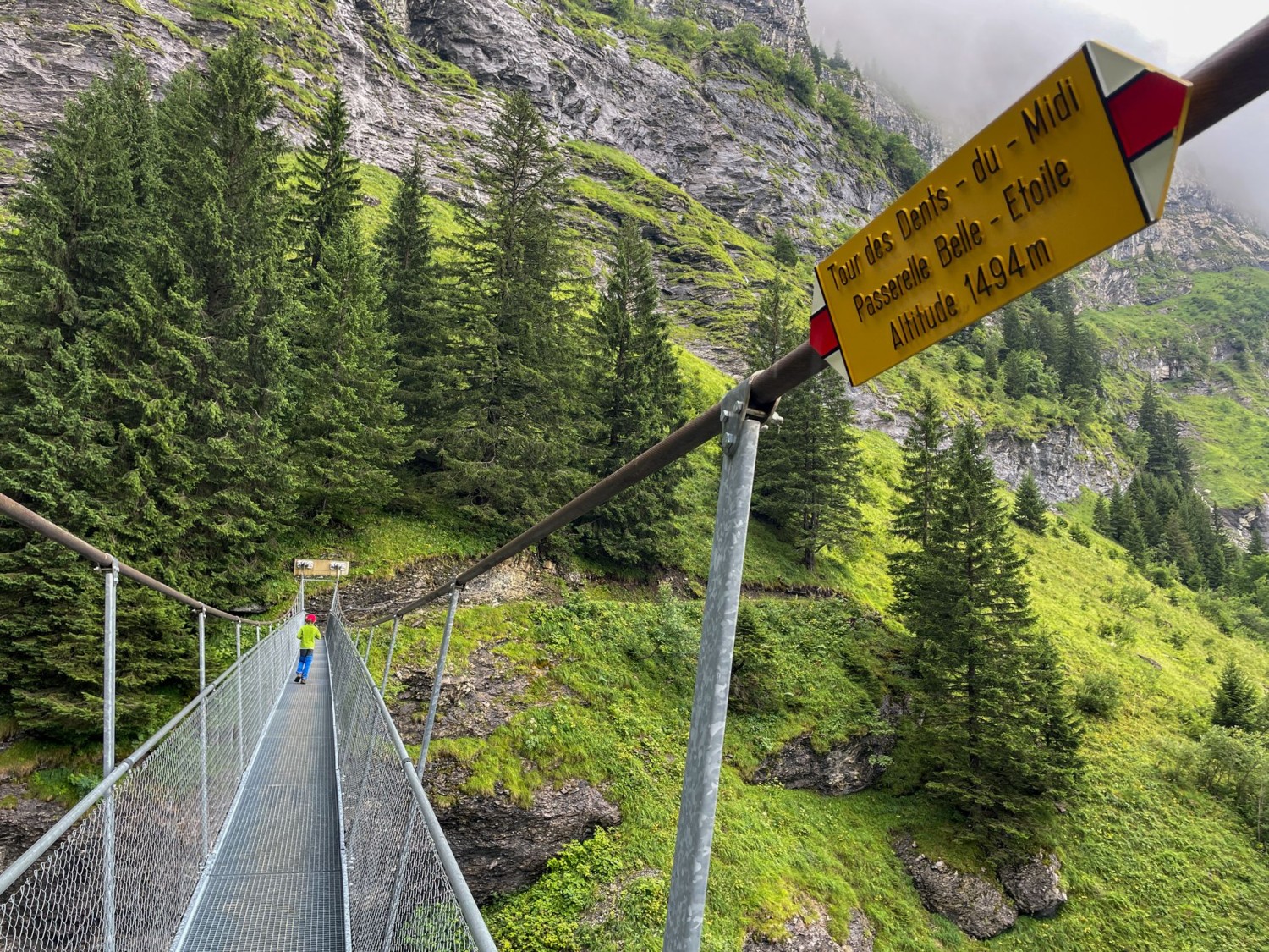 Le pont suspendu baptisé Passerelle Belle Etoile.