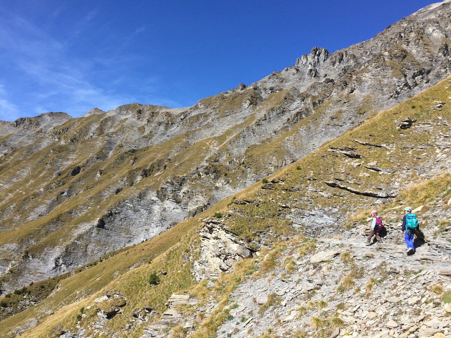Mitten im Gsür-Krater drin ist Konzentration gefragt.