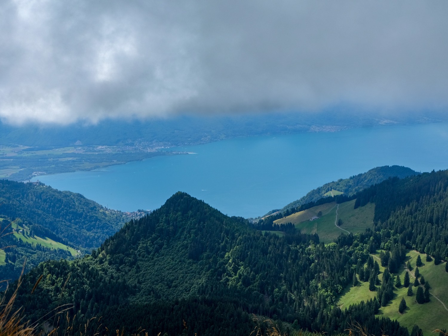 En haut du col, une toute nouvelle vue se dégage: le lac Léman. Photo: Elsbeth Flüeler