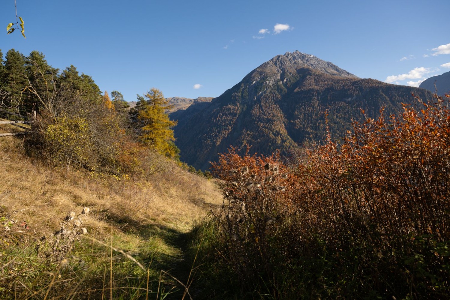 Im Herbst zeigt sich das Unterengadin in seinen schönsten Farben.