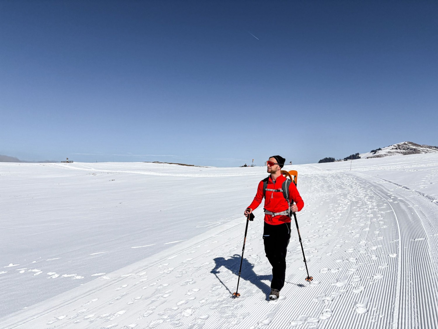 Natur aus Weiss und Blau: Auf der Tour gibt es kaum Bäume.